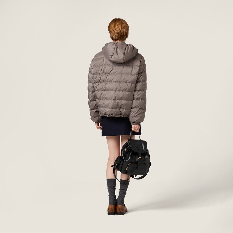 Technical pongé down jacket