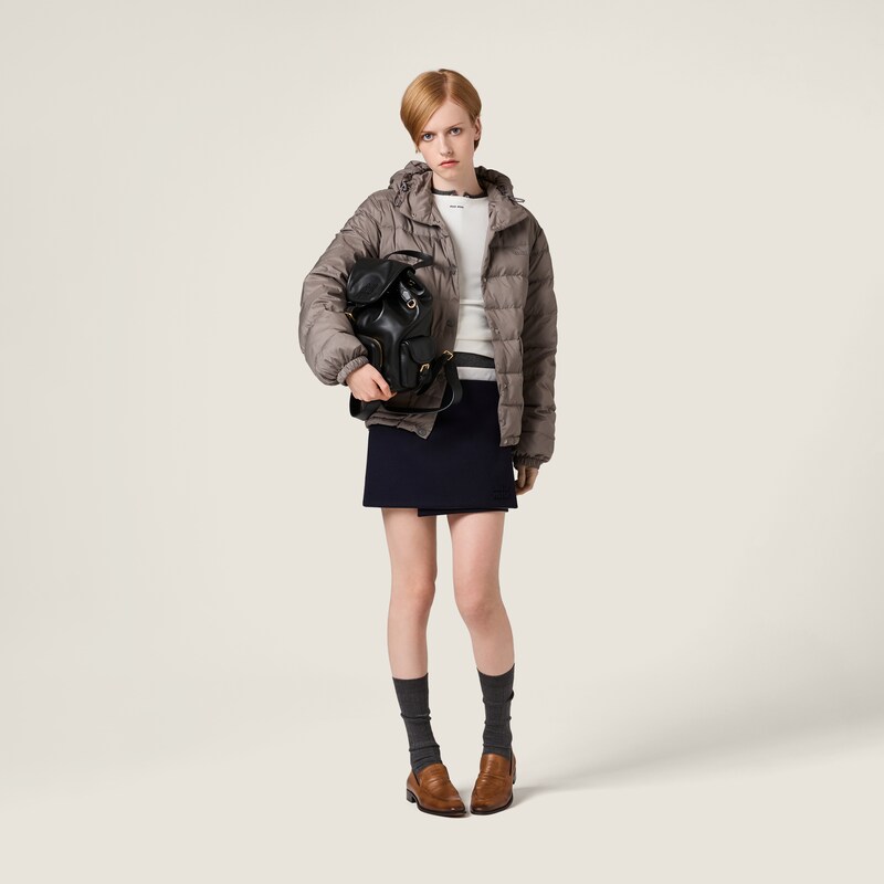Technical pongé down jacket