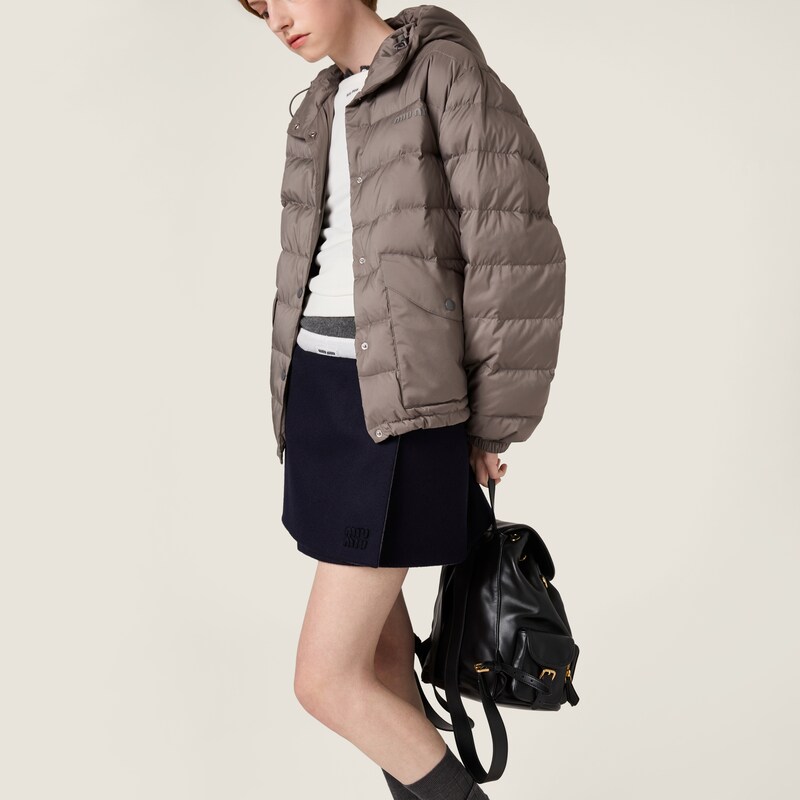 Technical pongé down jacket
