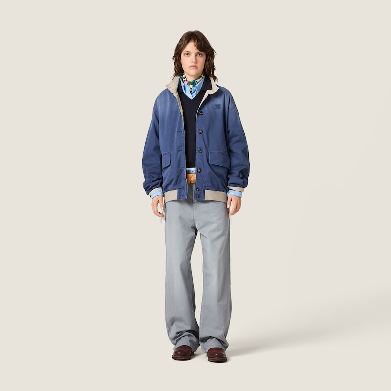 Old washed twill blouson jacket