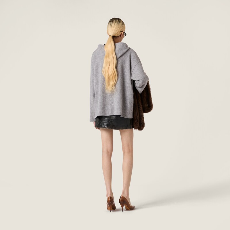 Cashmere cardigan hoodie