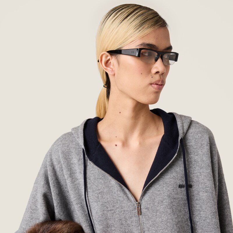 Cashmere cardigan hoodie