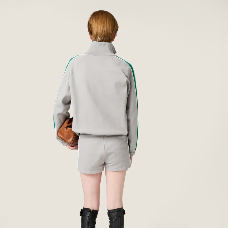 Technical yarn zipper sweatshirt