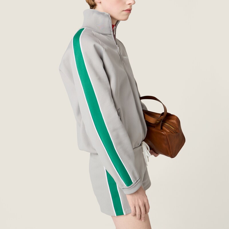 Technical yarn zipper sweatshirt