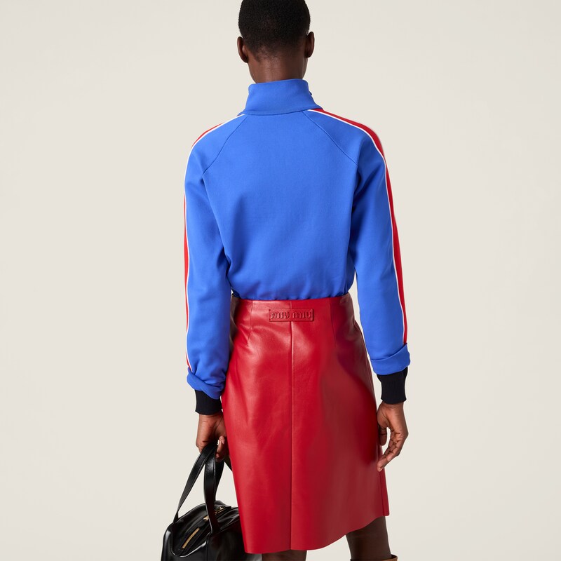 Technical yarn zipper sweatshirt