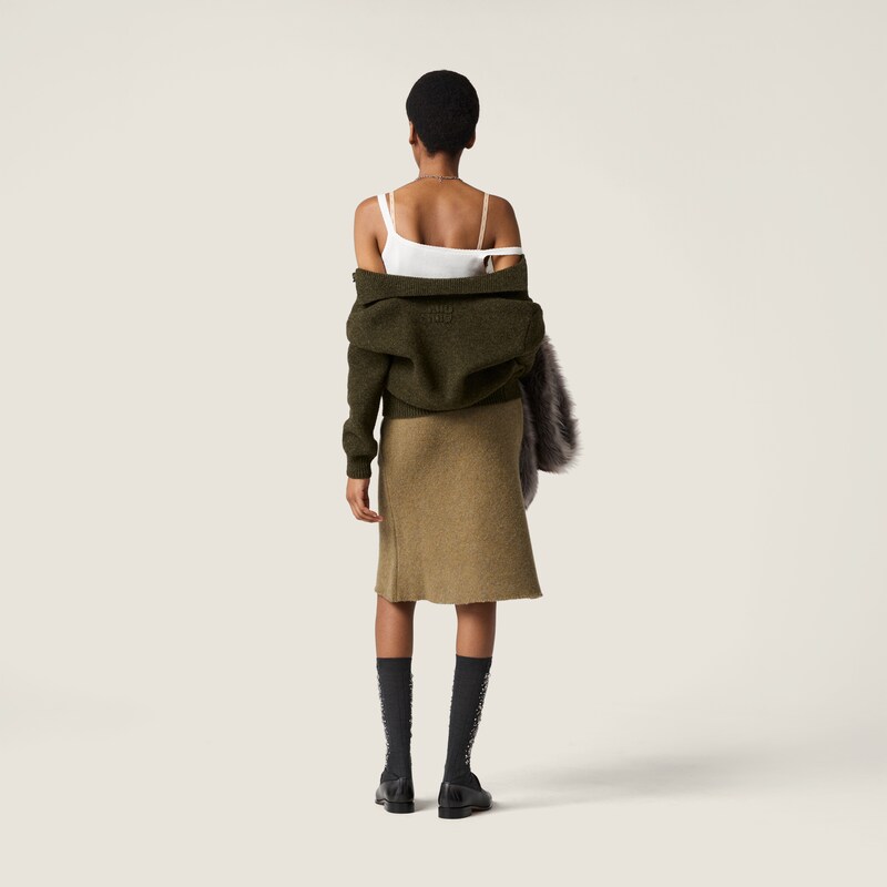 Wool knit skirt