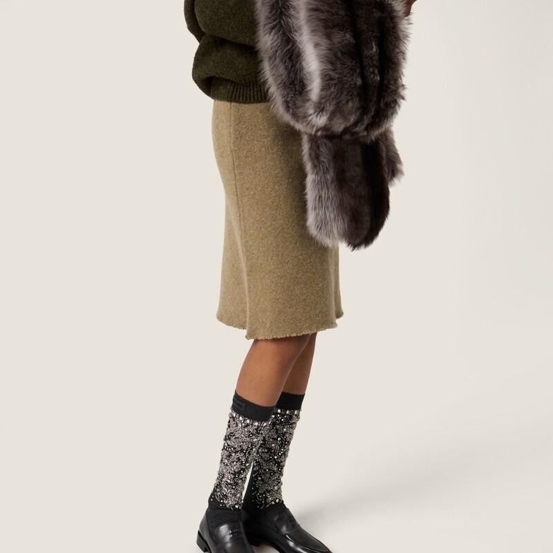 Wool knit skirt
