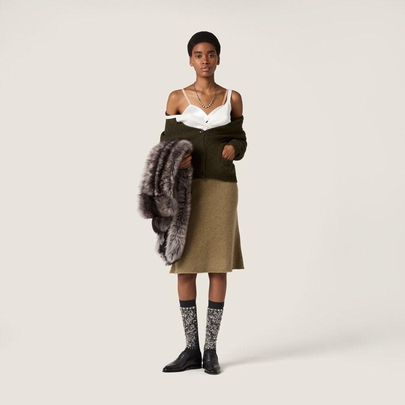 Wool knit skirt