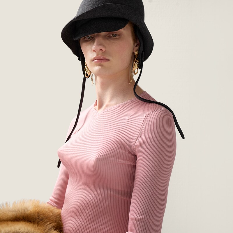Silk V-neck sweater