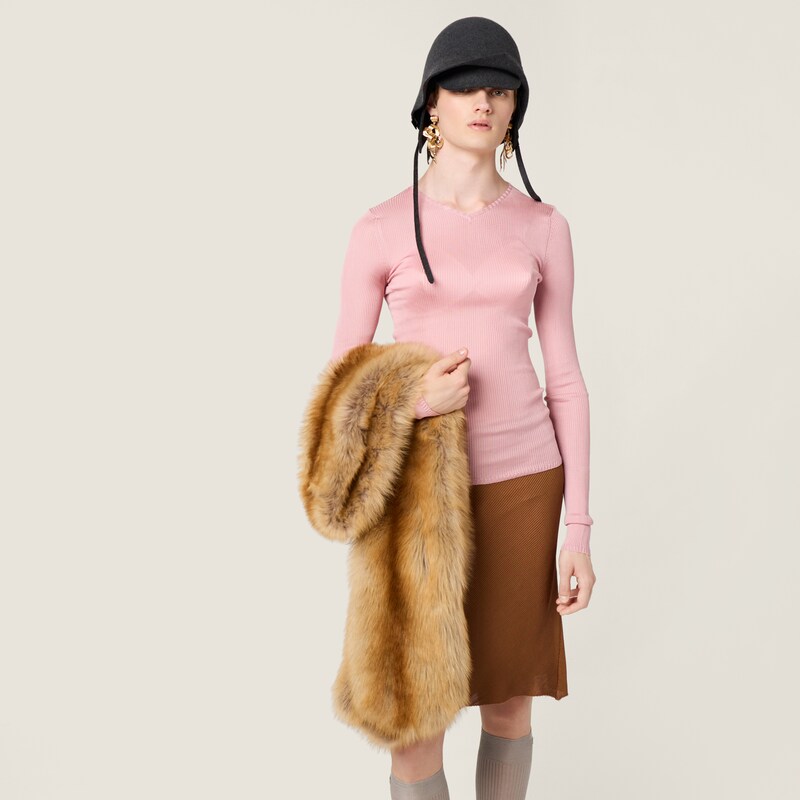 Silk V-neck sweater