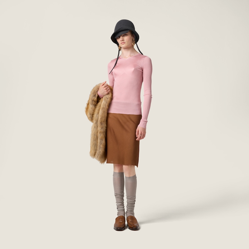Silk V-neck sweater