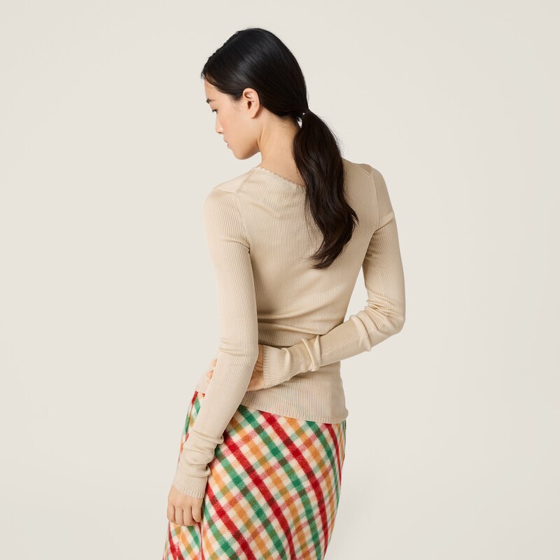 Silk crew-neck sweater