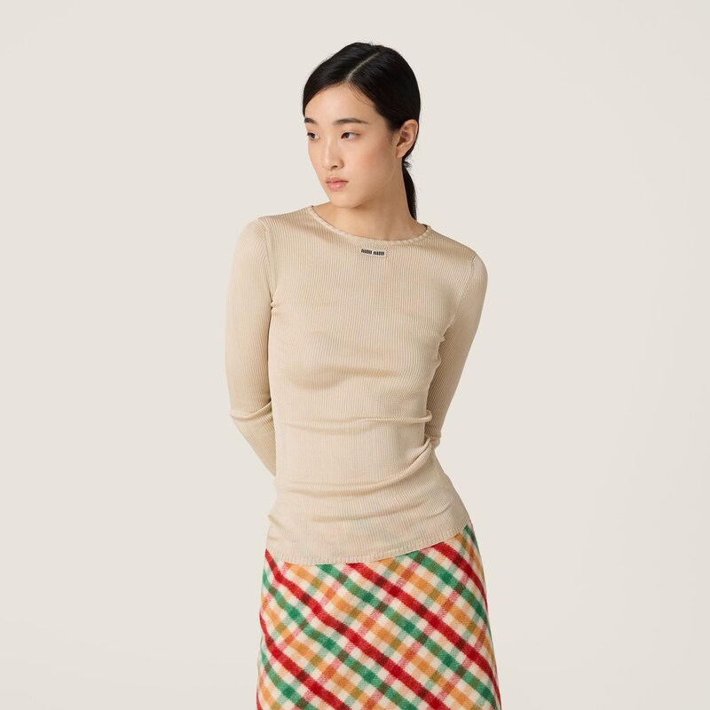 Silk crew-neck sweater