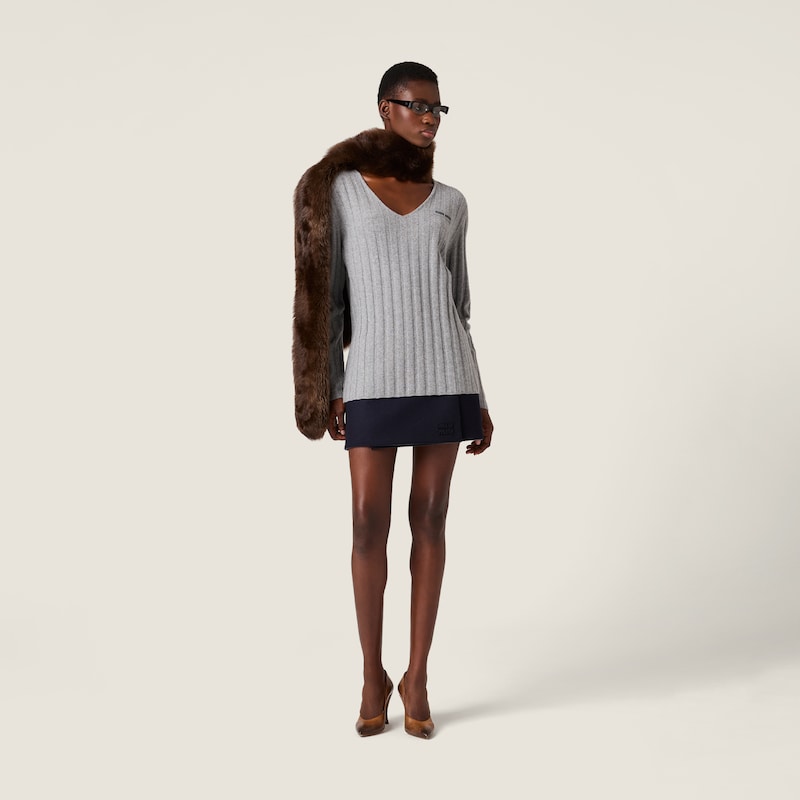 Wool and cashmere V-neck sweater