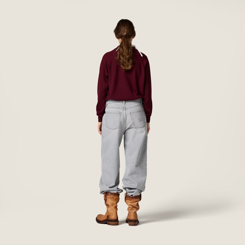 Wool polo sweater