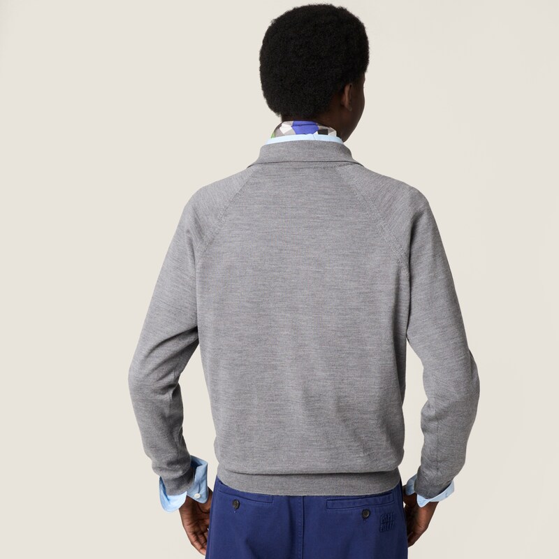 Wool polo sweater