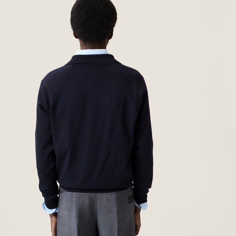 Wool polo sweater