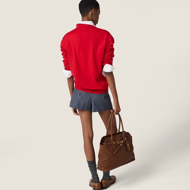 Wool knit polo shirt