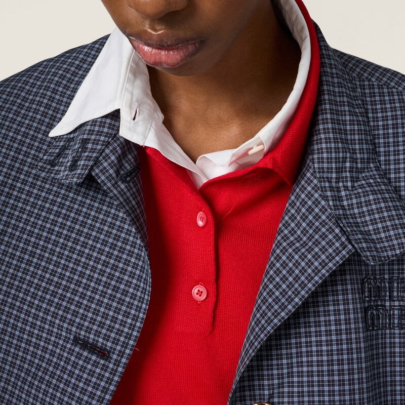 Wool knit polo shirt