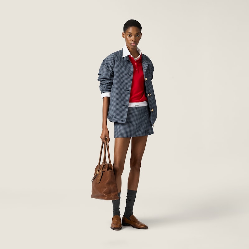 Wool knit polo shirt