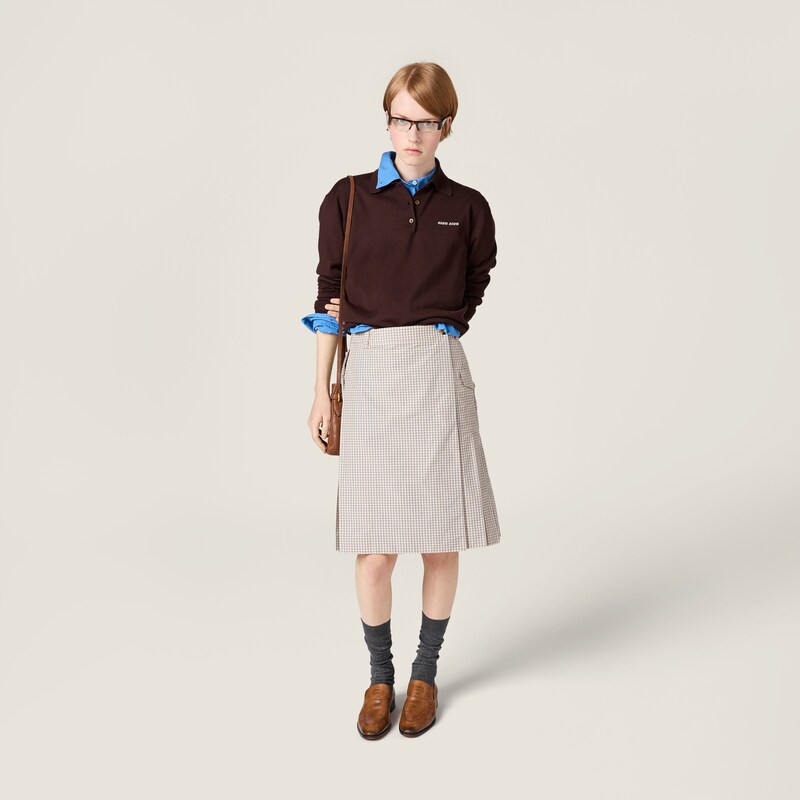 Wool knit polo shirt