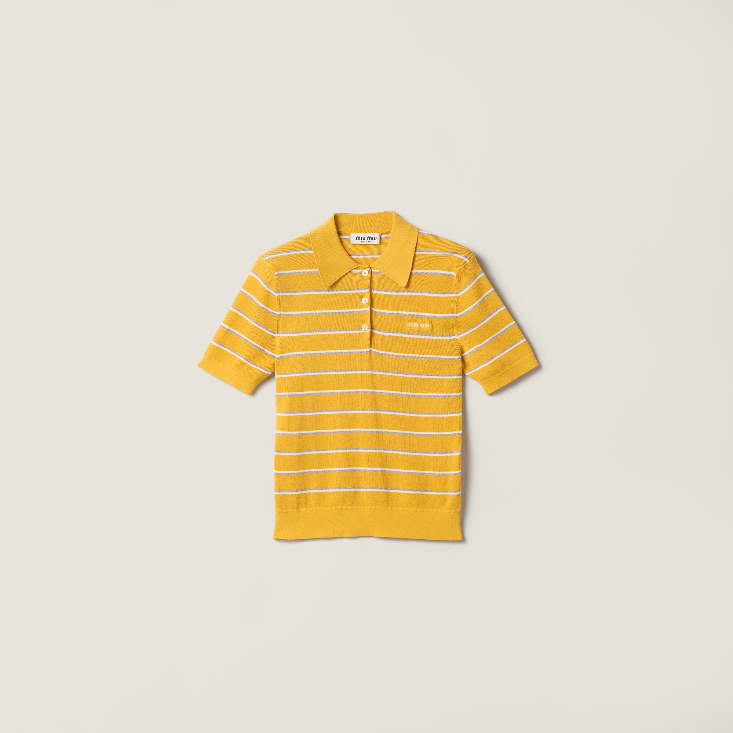 Cotton knit polo shirt