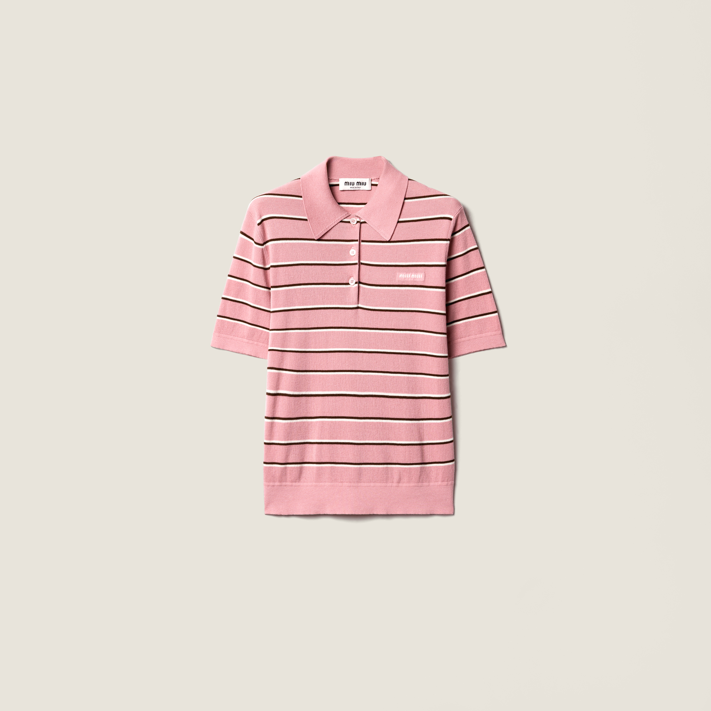Cotton knit polo shirt