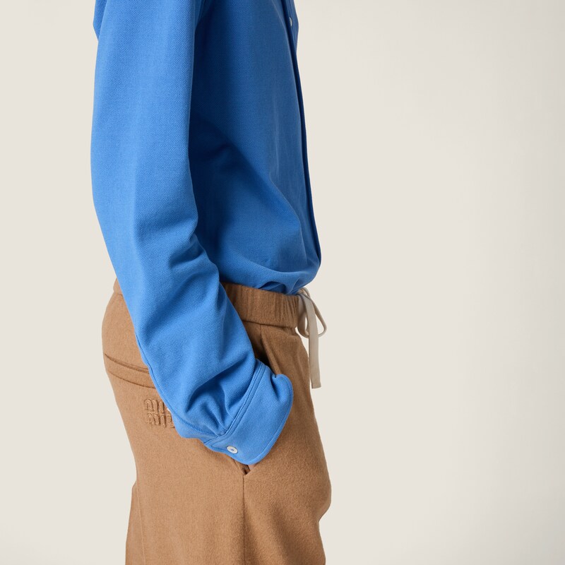 Camel hair drawstring pants