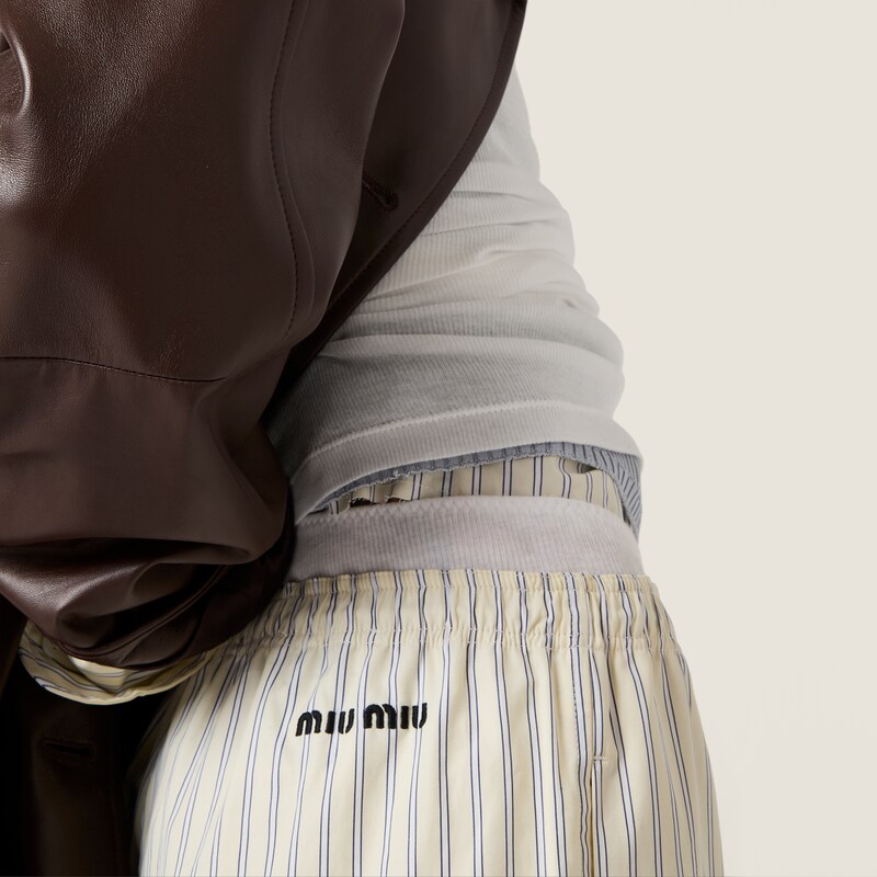 Striped poplin pajama pants