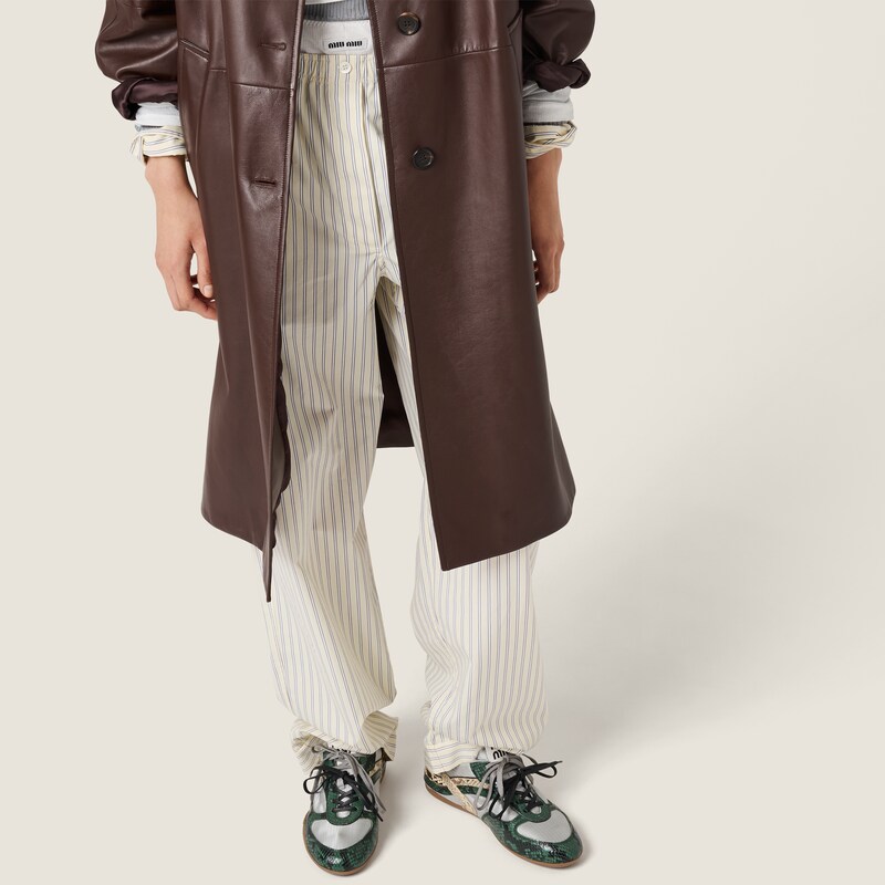 Striped poplin pajama pants
