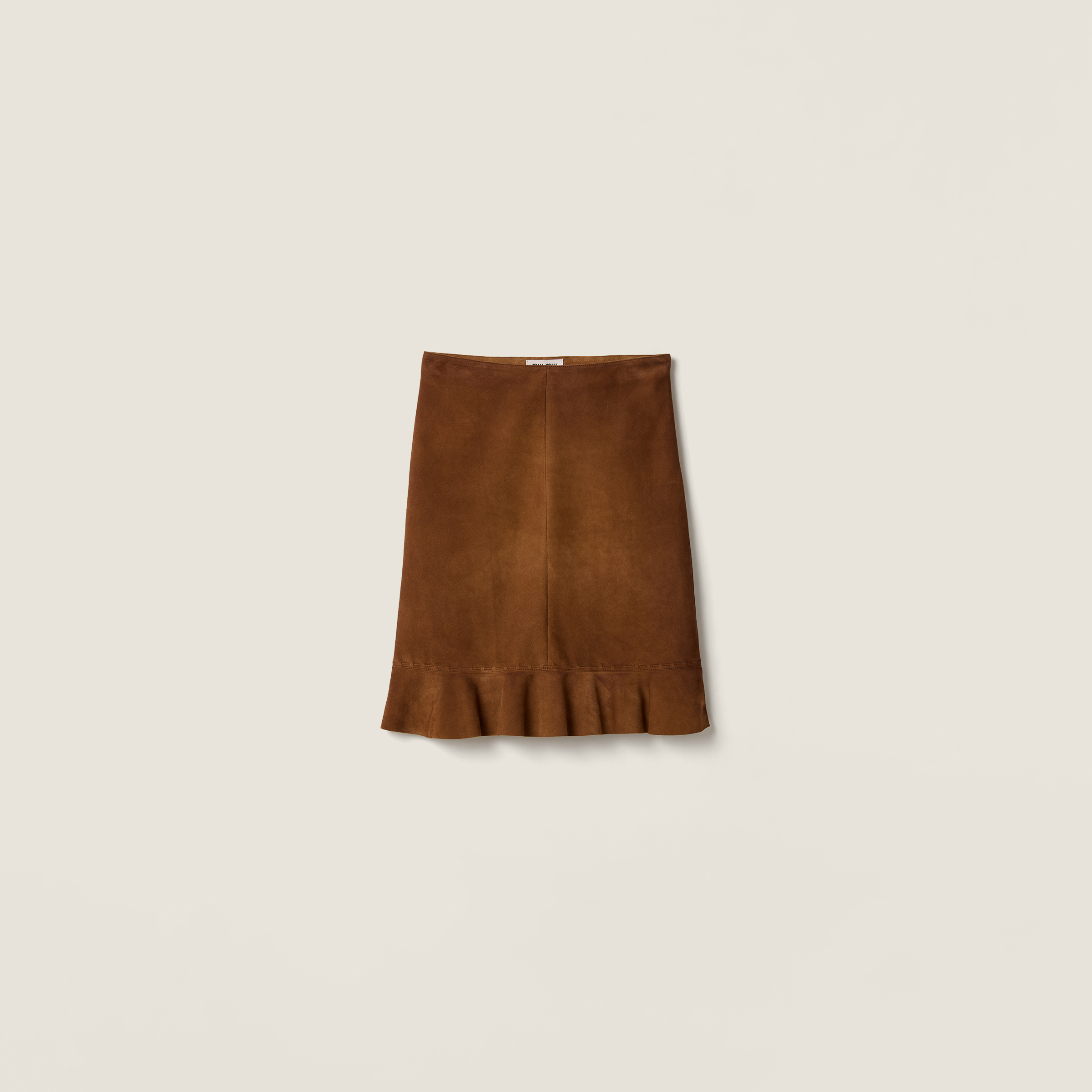 Waxed suede skirt