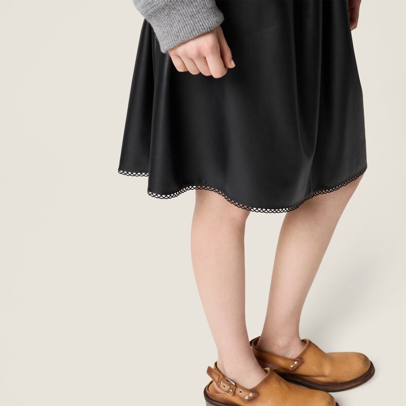 Nappa leather skirt