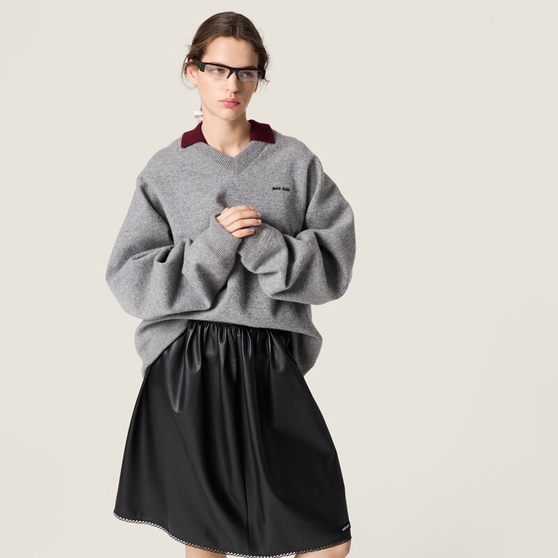 Nappa leather skirt