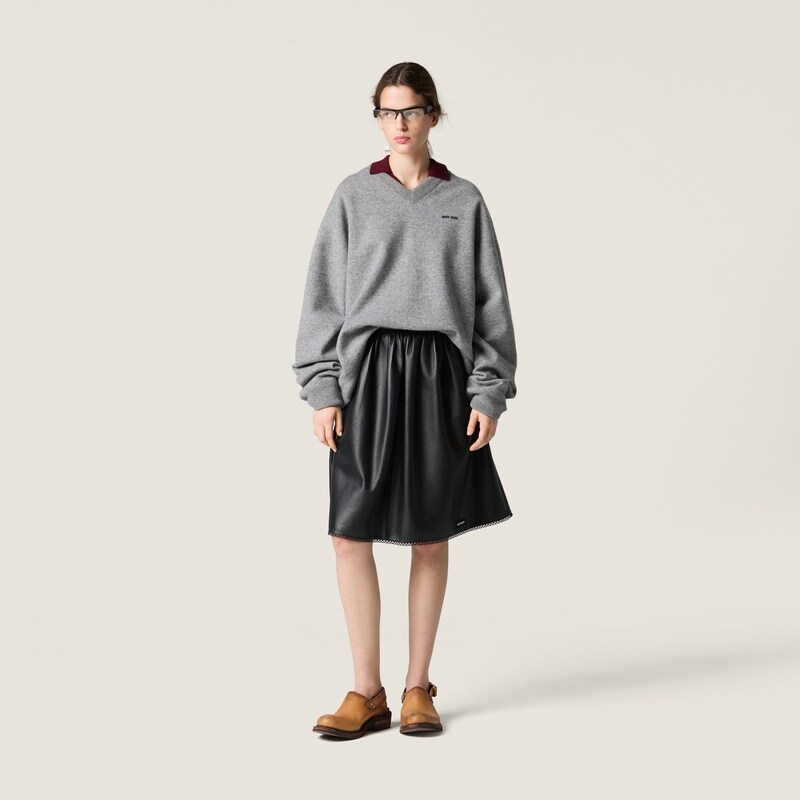 Nappa leather skirt
