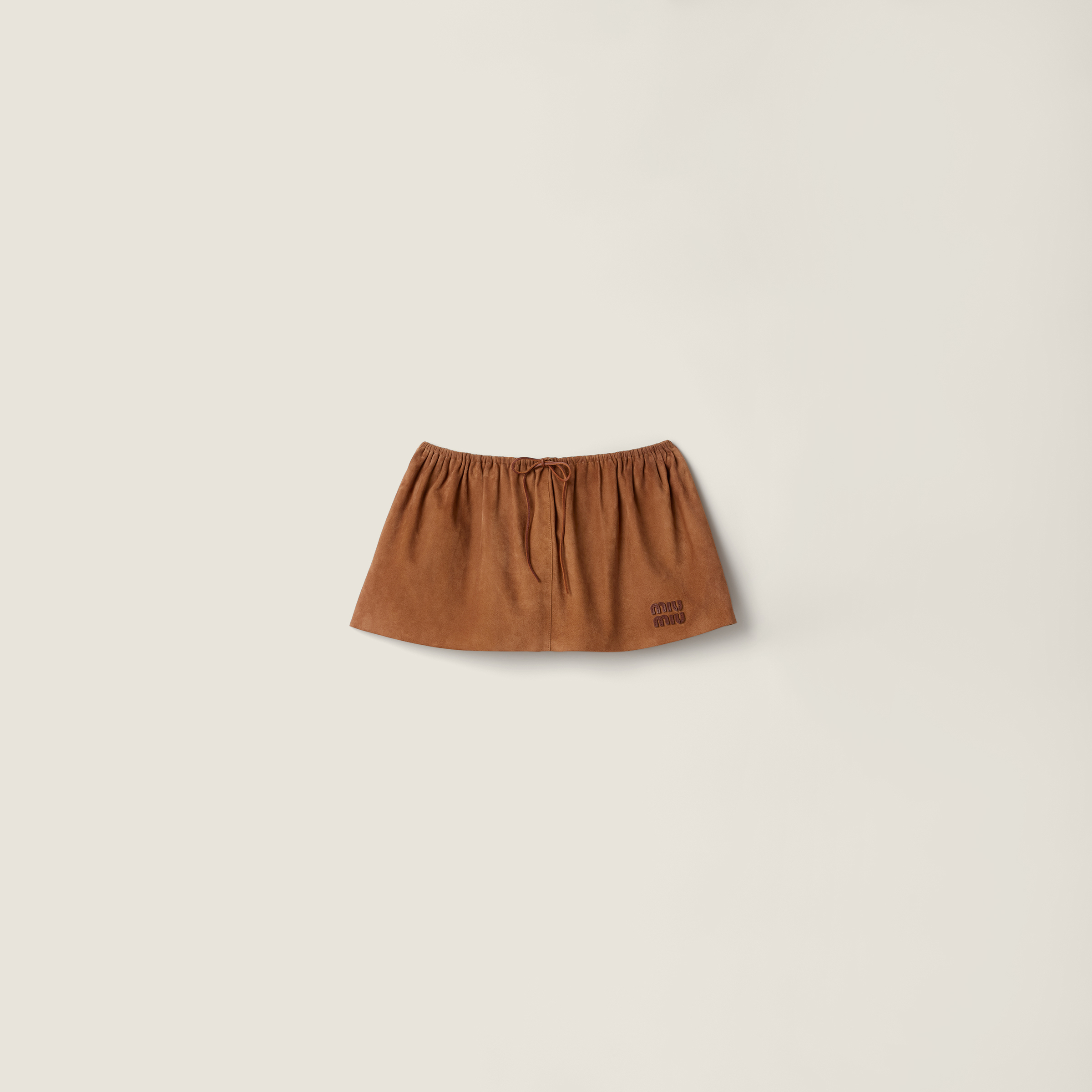 Waxed suede miniskirt
