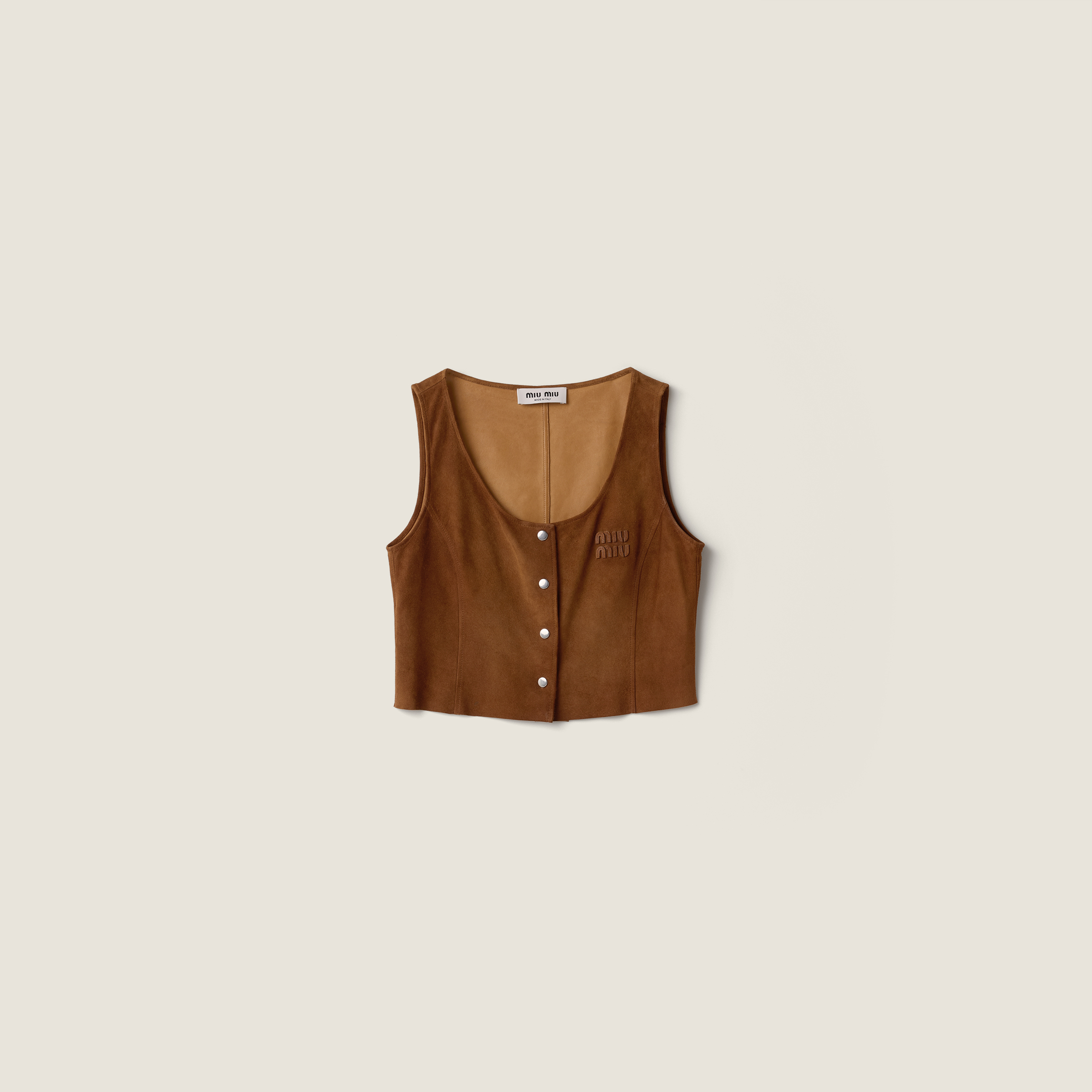 Waxed suede top