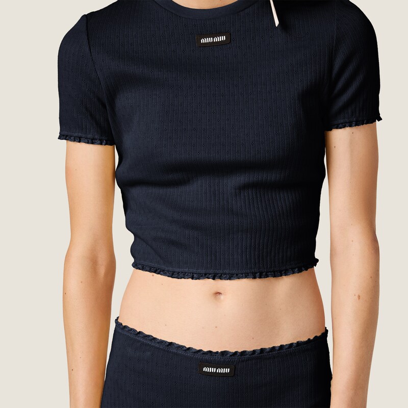 Garment-dyed cotton top