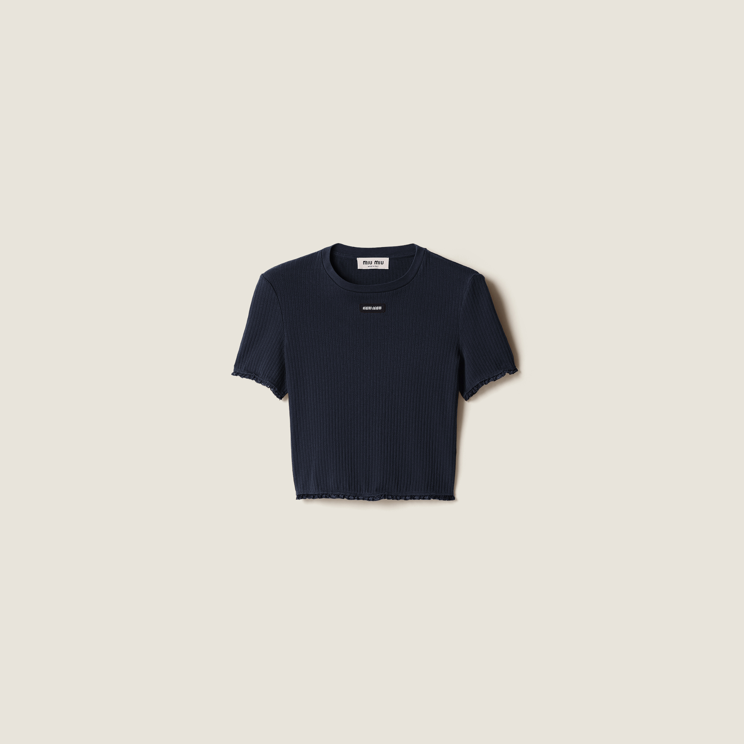 Garment-dyed cotton top
