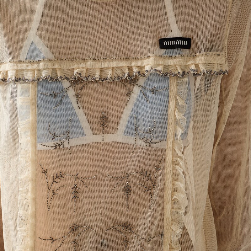 Embroidered tulle top