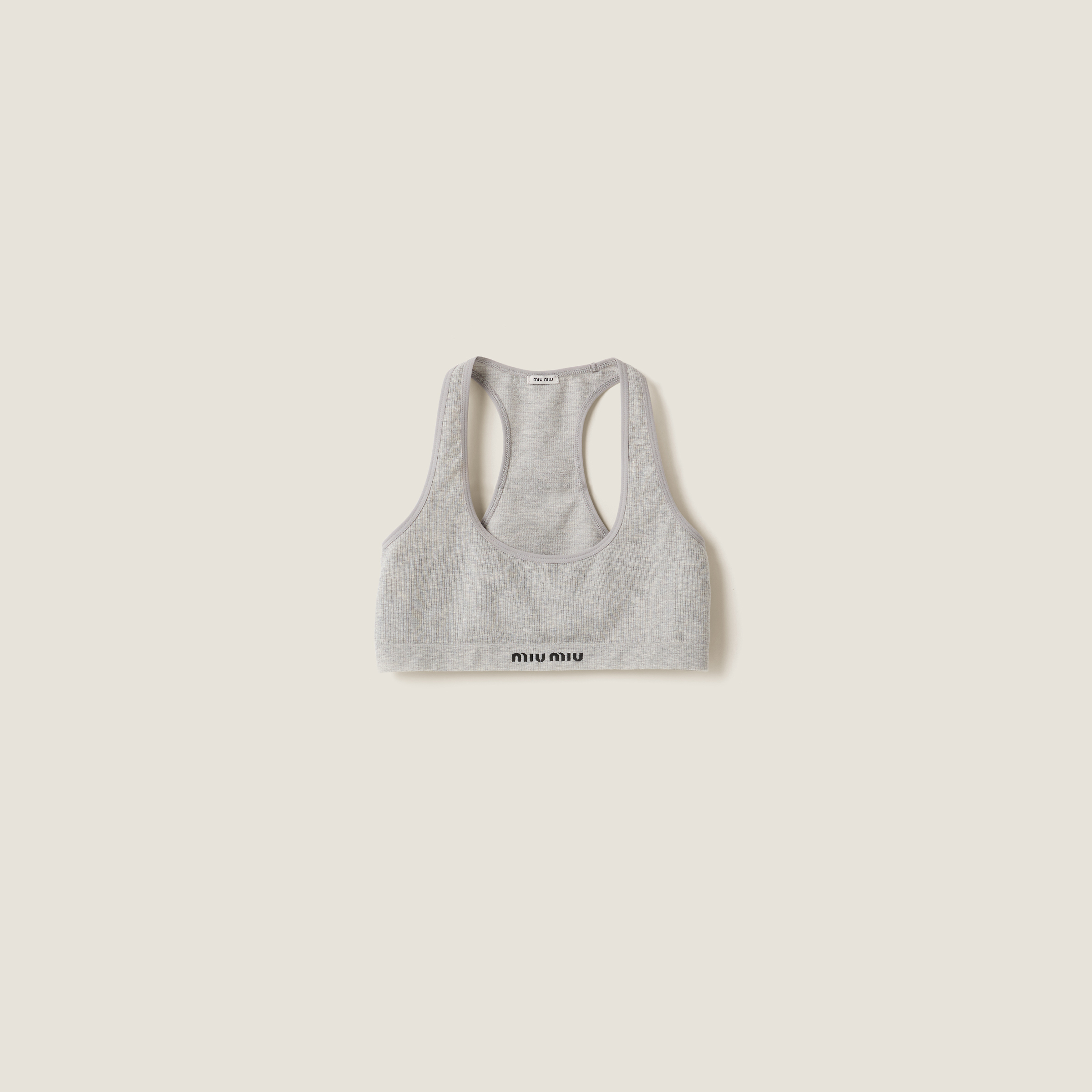 Seamless mélange racerback crop top